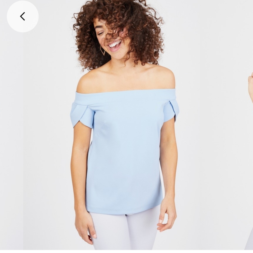 Donna Morgan Tulip Sleeve Off Shoulder Top